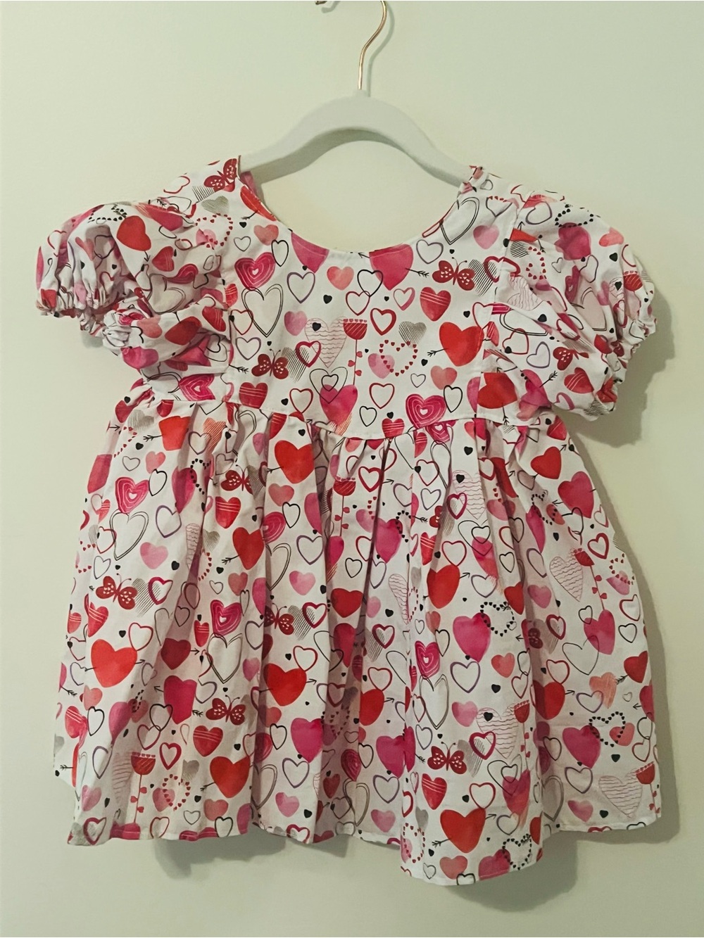 Adorable handmade hearts dress plus bloomers